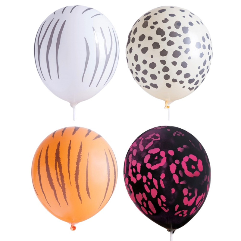 Ballonnen met dierenprint mix (nr12/8st) Ballonnen met dierenprint mix (nr12/8st)