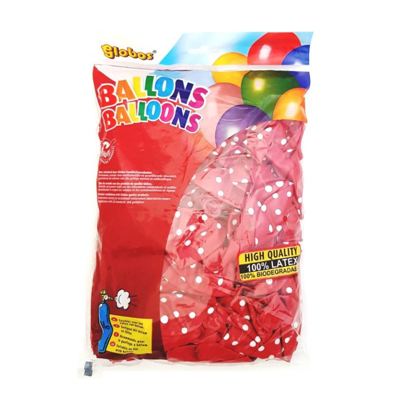 Ballonnen rood met stip (nr.12/100 in zak)