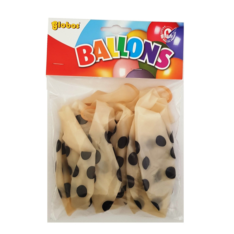 Ballonnen transparant/stip zwart (nr16/6st.)