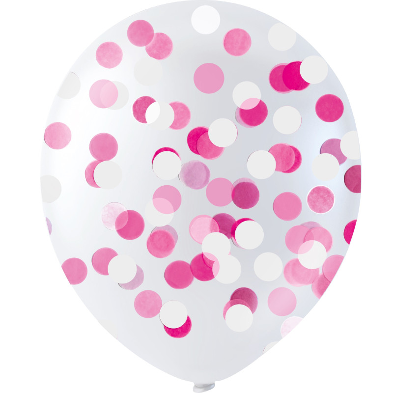 Confettiballonnen (6 stuks/roze) Confettiballonnen (6 stuks/roze)