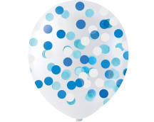 Confettiballonnen (6 stuks/blauw)