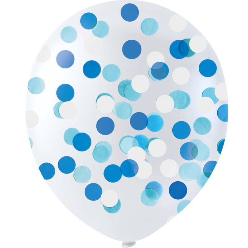 Confettiballonnen (6 stuks/blauw)