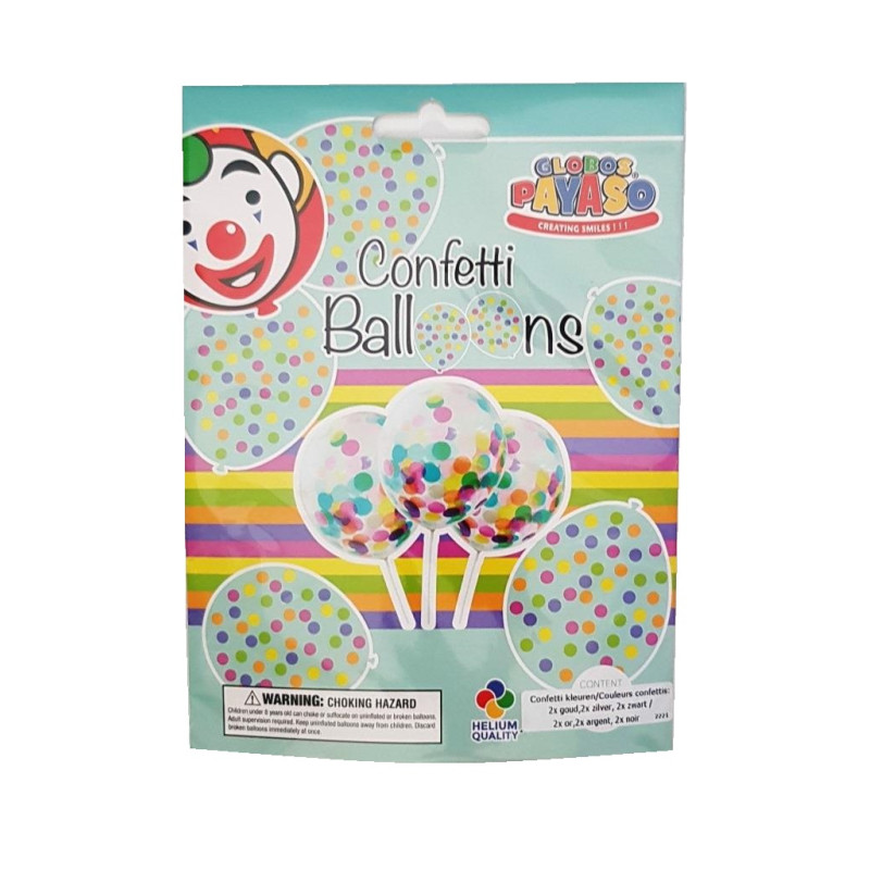 Confettiballonnen goud/zilver/zwart Confettiballonnen goud/zilver/zwart