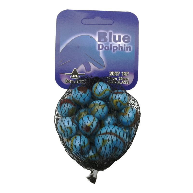 Knikkers blue dolphin 20+1