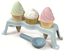 Zandset cupcake en ijs met houder (8-delig) pastel