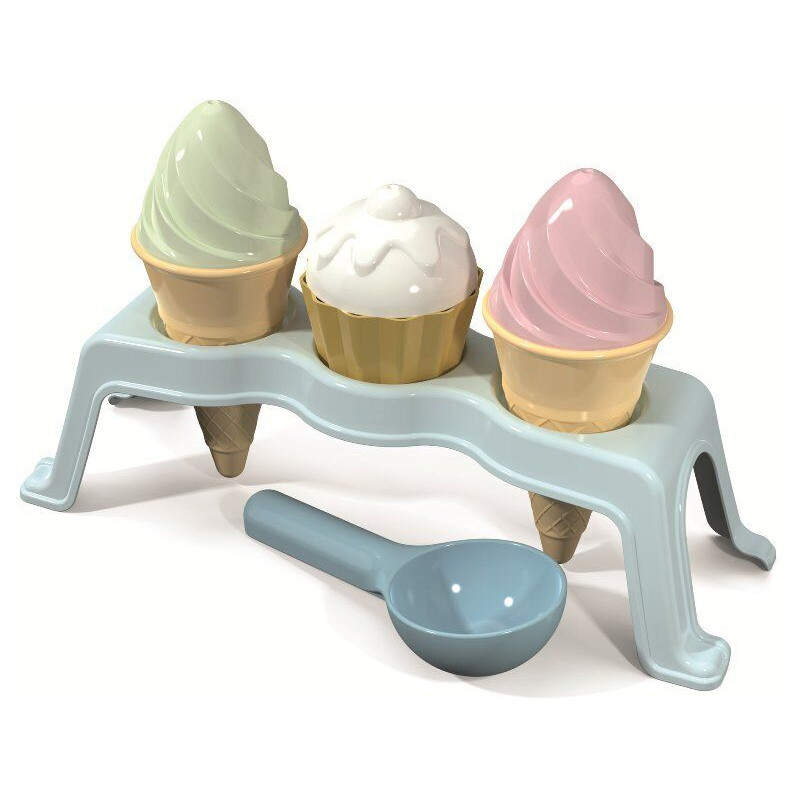 Zandset cupcake en ijs met houder (8-delig) pastel Zandset cupcake en ijs met houder (8-delig) pastel