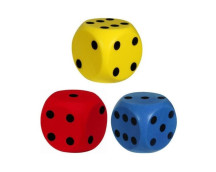 Schuimdobbelsteen (3 ass./10cm)
