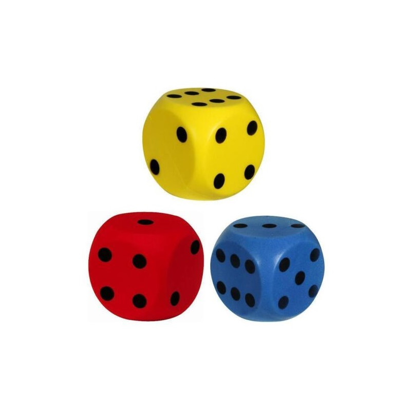Schuimdobbelsteen (3 ass./10cm) Schuimdobbelsteen (3 ass./10cm)