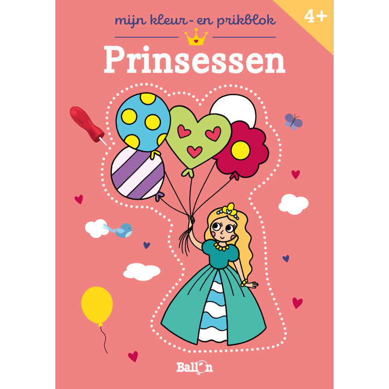 Mijn kleur- en prikblok: Prinsessen