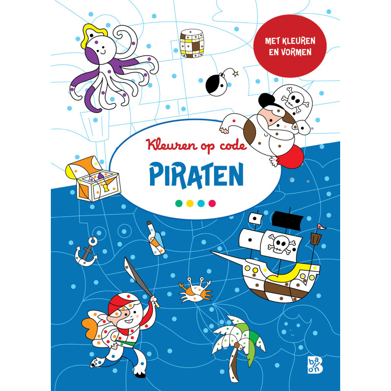 Kleuren op code: Piraten 3+