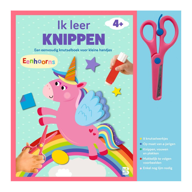 Ik leer knippen: Eenhoorns 4+ (met schaartje)