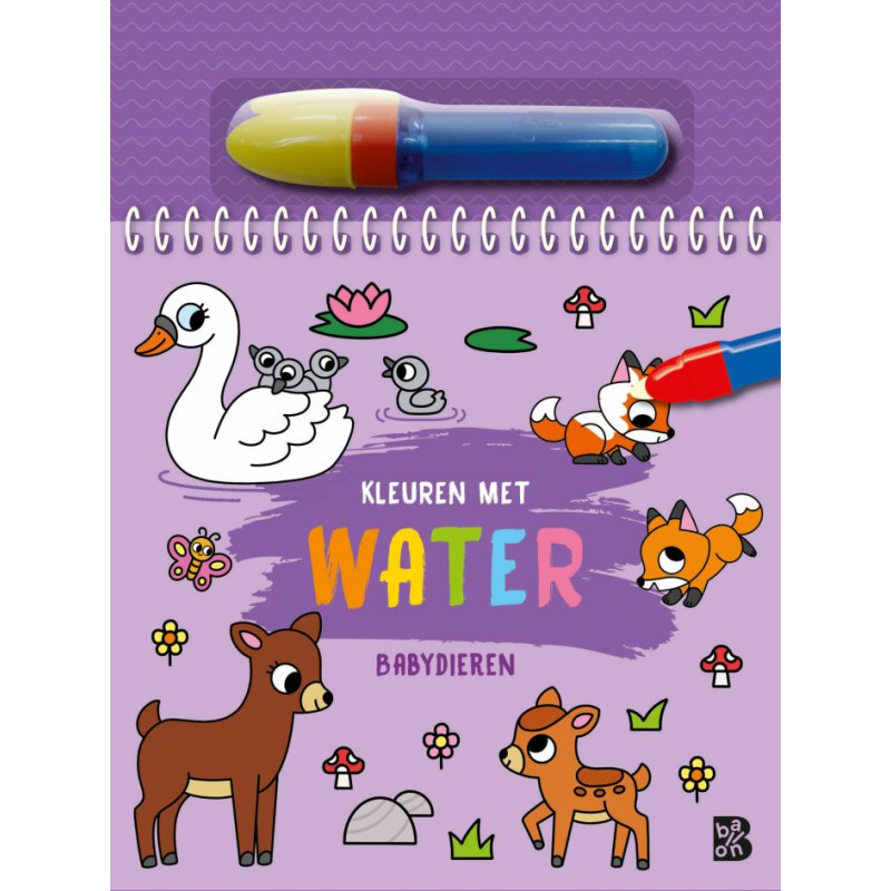 Kleuren met water -  Babydieren