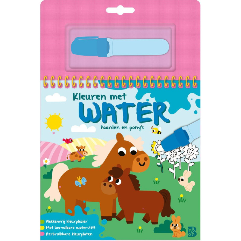 Kleuren met water 2026: Paarden en pony's Kleuren met water 2026: Paarden en pony's