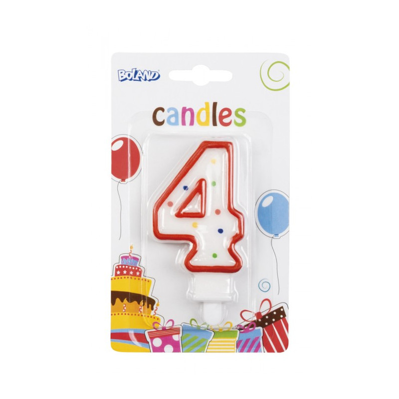 Verjaardagskaarsje cijfer 4 Verjaardagskaarsje cijfer 4