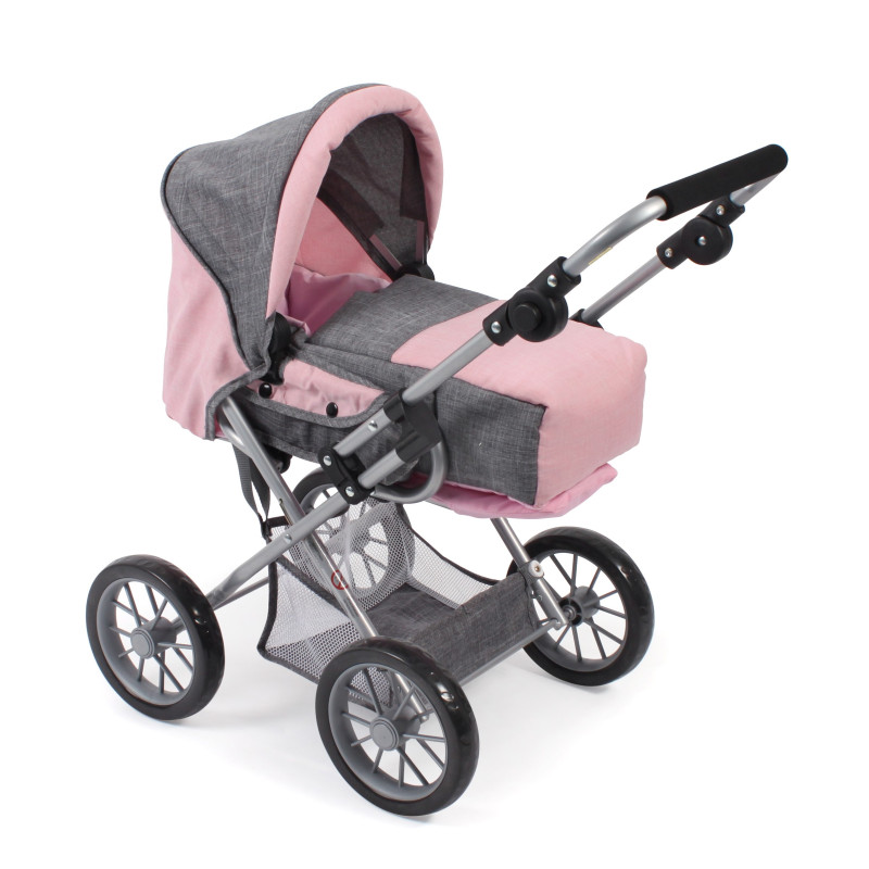 Poppenwagen Leni combi (grijs/lichtroze) Poppenwagen Leni combi (grijs/lichtroze)