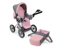 Poppenwagen Leni combi (grijs/lichtroze) Poppenwagen Leni combi (grijs/lichtroze)