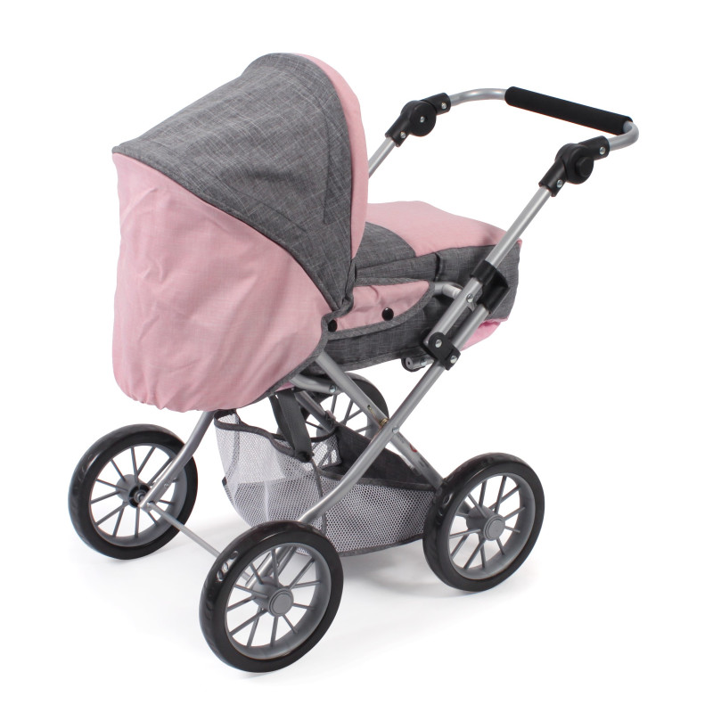 Poppenwagen Leni combi (grijs/lichtroze) Poppenwagen Leni combi (grijs/lichtroze)