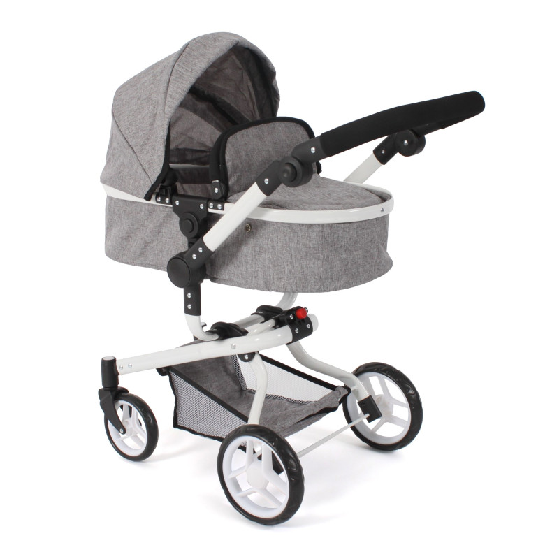 Poppenwagen Yolo combi (jeans grijs) Poppenwagen Yolo combi (jeans grijs)