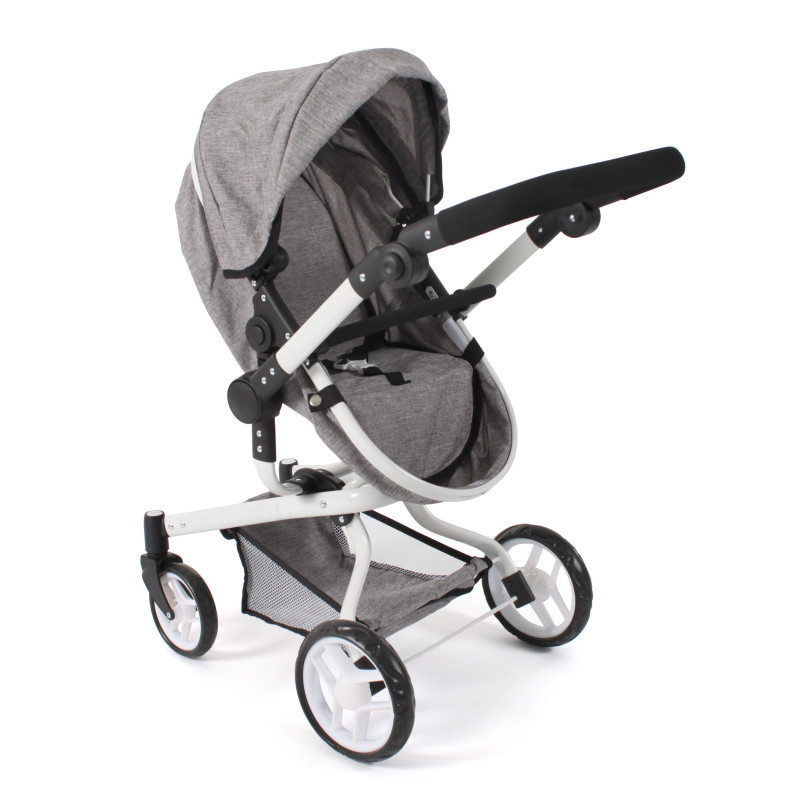 Poppenwagen Yolo combi (jeans grijs) Poppenwagen Yolo combi (jeans grijs)