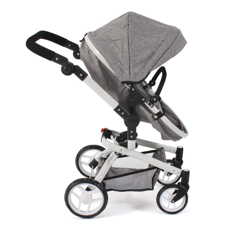 Poppenwagen Yolo combi (jeans grijs) Poppenwagen Yolo combi (jeans grijs)