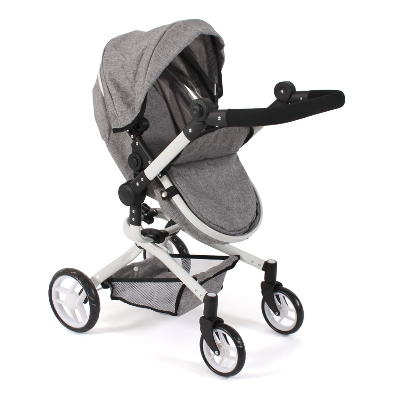 Poppenwagen Yolo combi (jeans grijs) Poppenwagen Yolo combi (jeans grijs)