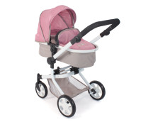 Poppenwagen Mika combi (roze/taupe/beer)