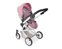 Poppenwagen Mika combi (roze/taupe/beer) Poppenwagen Mika combi (roze/taupe/beer)