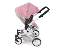Poppenwagen Mika combi (roze/taupe/beer) Poppenwagen Mika combi (roze/taupe/beer)