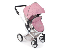 Poppenwagen Mika combi (roze/taupe/beer) Poppenwagen Mika combi (roze/taupe/beer)
