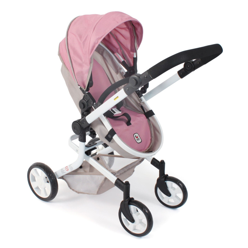 Poppenwagen Mika combi (roze/taupe/beer) Poppenwagen Mika combi (roze/taupe/beer)