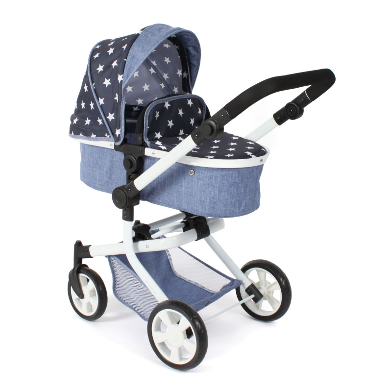 Poppenwagen Mika combi (navy sterren) Poppenwagen Mika combi (navy sterren)
