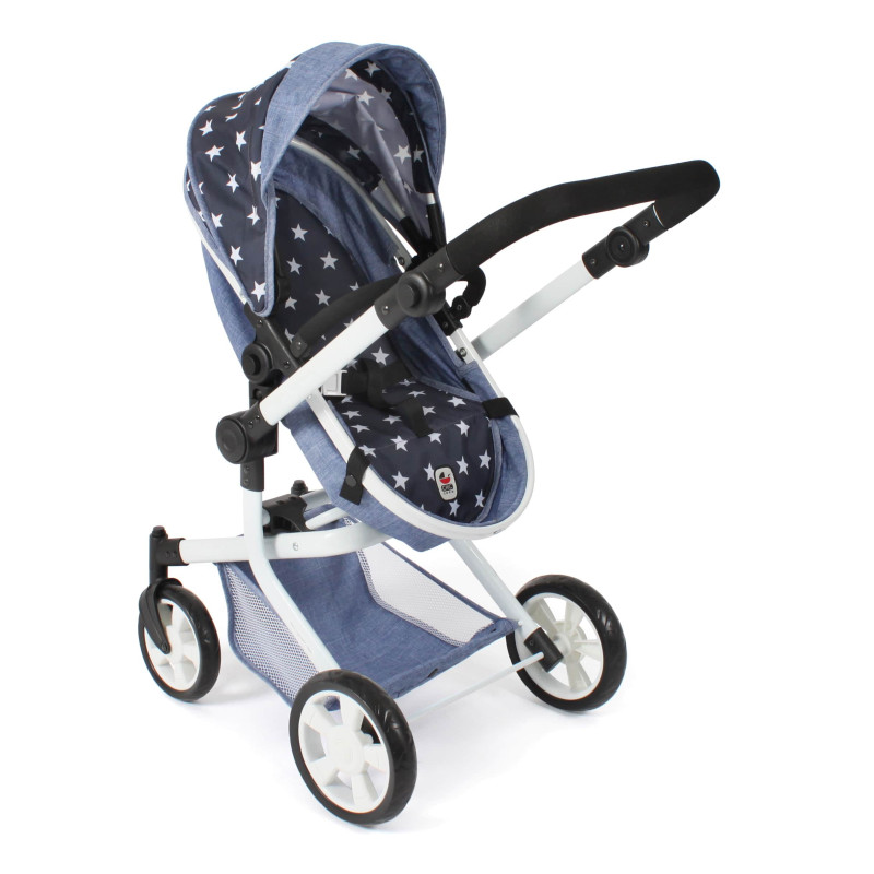 Poppenwagen Mika combi (navy sterren) Poppenwagen Mika combi (navy sterren)