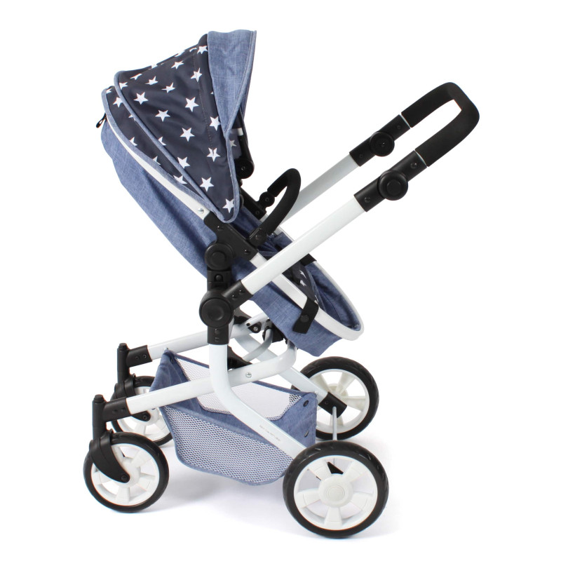 Poppenwagen Mika combi (navy sterren) Poppenwagen Mika combi (navy sterren)
