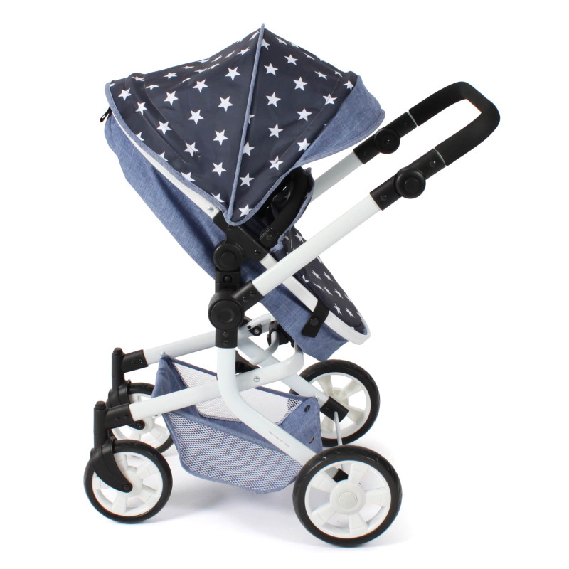 Poppenwagen Mika combi (navy sterren) Poppenwagen Mika combi (navy sterren)