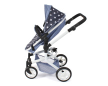 Poppenwagen Mika combi (navy sterren) Poppenwagen Mika combi (navy sterren)