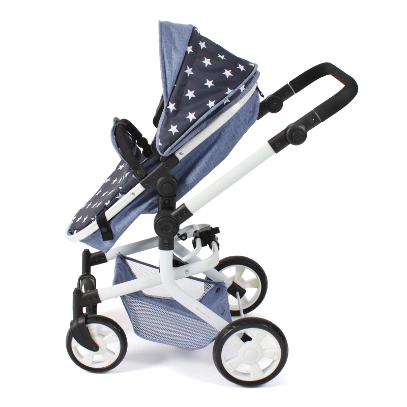 Poppenwagen Mika combi (navy sterren) Poppenwagen Mika combi (navy sterren)