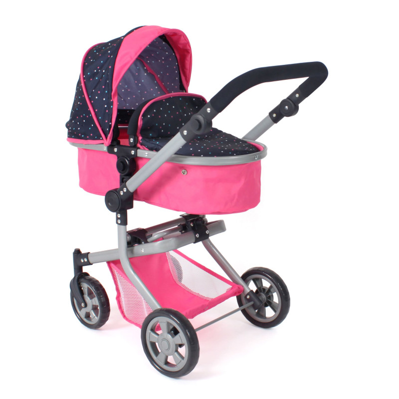 Poppenwagen Mika combi (confetti pink) Poppenwagen Mika combi (confetti pink)