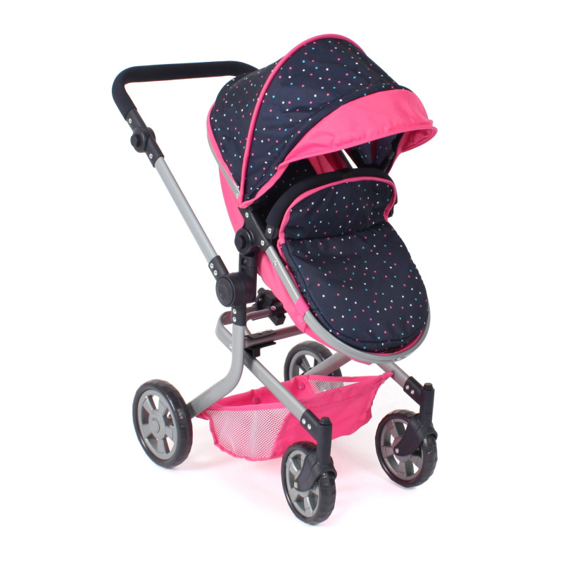 Poppenwagen Mika combi (confetti pink) Poppenwagen Mika combi (confetti pink)