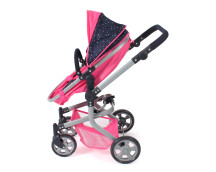 Poppenwagen Mika combi (confetti pink) Poppenwagen Mika combi (confetti pink)