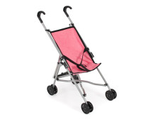 Poppenbuggy (donkerroze/zwart)