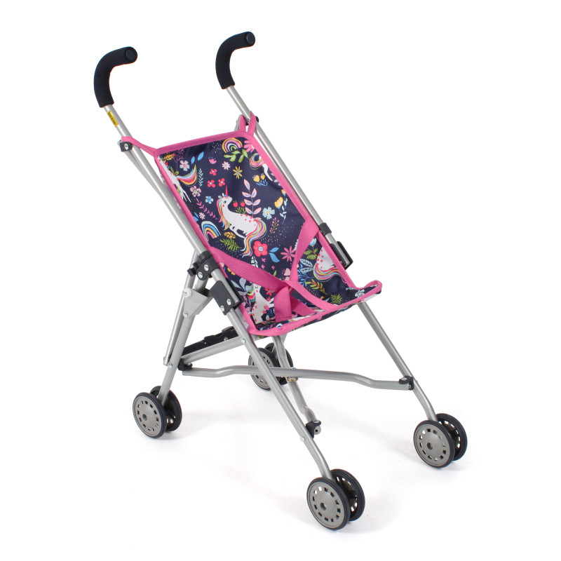 Poppenbuggy Roma (eenhoorn donkerblauw/roze) Poppenbuggy Roma (eenhoorn donkerblauw/roze)