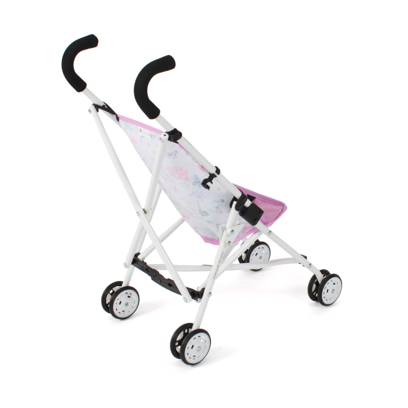 Poppenbuggy Roma (bloemen wit/roze) Poppenbuggy Roma (bloemen wit/roze)
