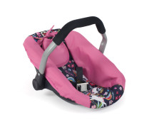 Poppenautozitje (eenhoorn donkerblauw/roze)