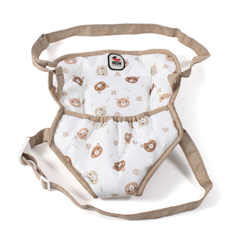 Poppendraagzak (beige beertjes) Poppendraagzak (beige beertjes)