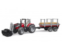 Massey Ferguson 7480 + voorlader+ houttrans.
