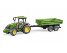 John Deere tractor 5115M met kieptrailer
