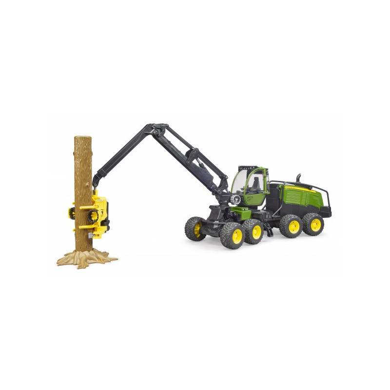 John Deere 1270 G oogster met boomstam John Deere 1270 G oogster met boomstam