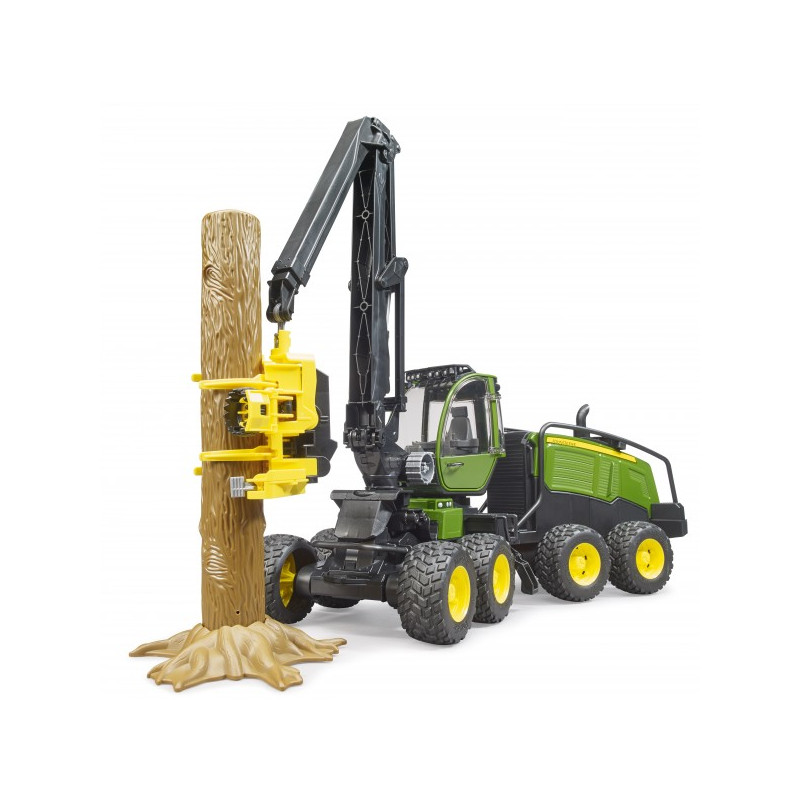 John Deere 1270 G oogster met boomstam John Deere 1270 G oogster met boomstam
