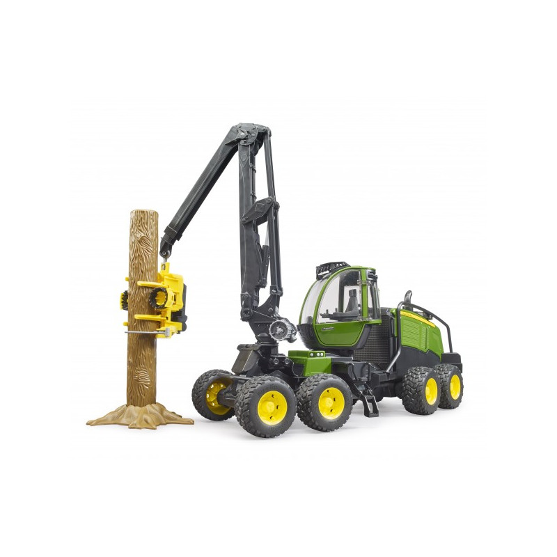 John Deere 1270 G oogster met boomstam John Deere 1270 G oogster met boomstam