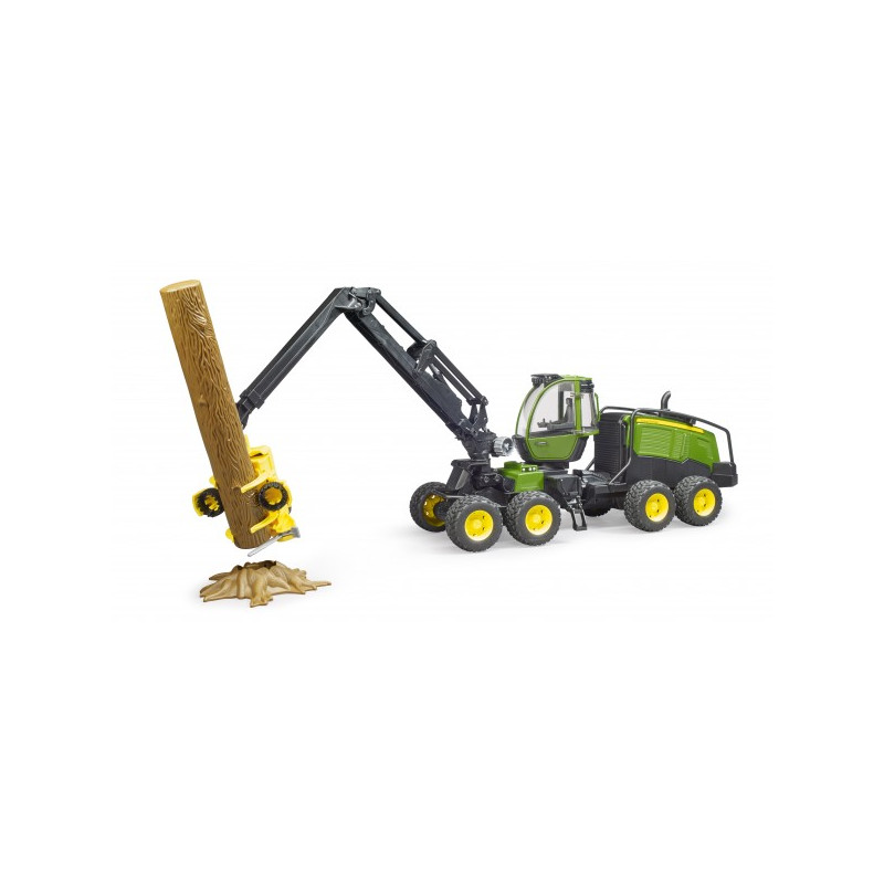 John Deere 1270 G oogster met boomstam John Deere 1270 G oogster met boomstam